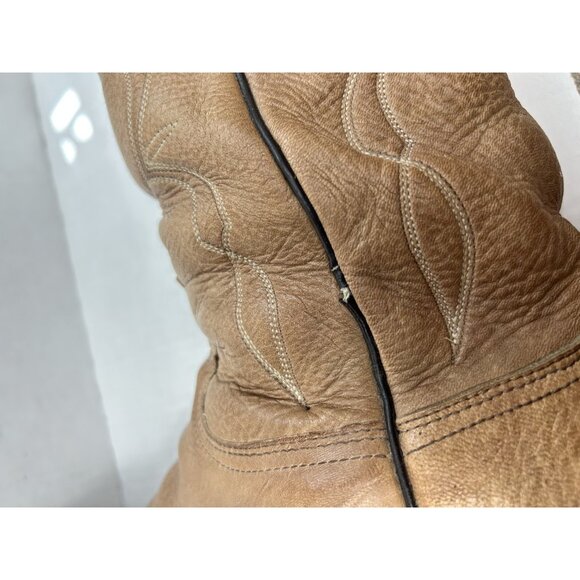Dan Post Cowboy Boots Mens Size 10D Tan Leather Western Classic Made USA 90s - Picture 10 of 15